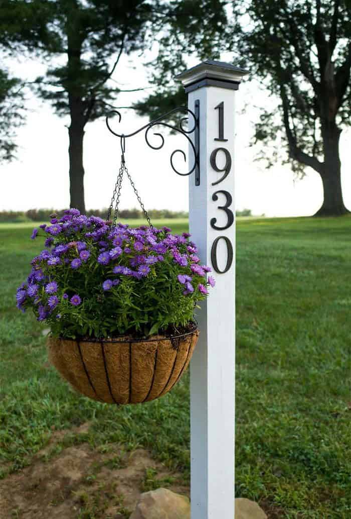 Add Plant Hanger to Address Sign Post