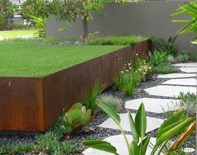 Modern styled garden pathway