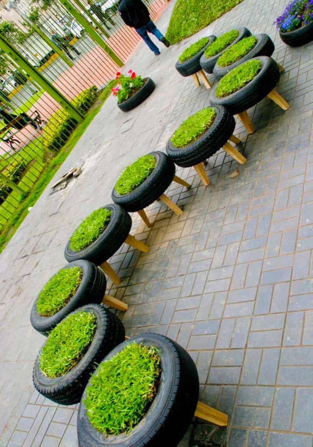 Upcycled Tire Planters