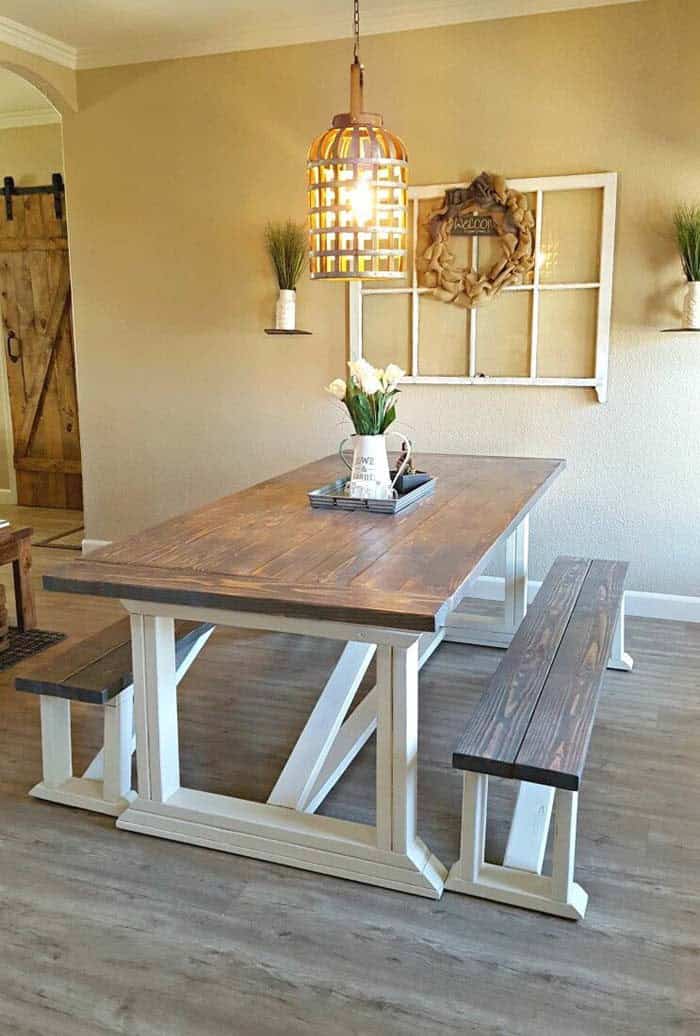 Rustic Wood Topped Table