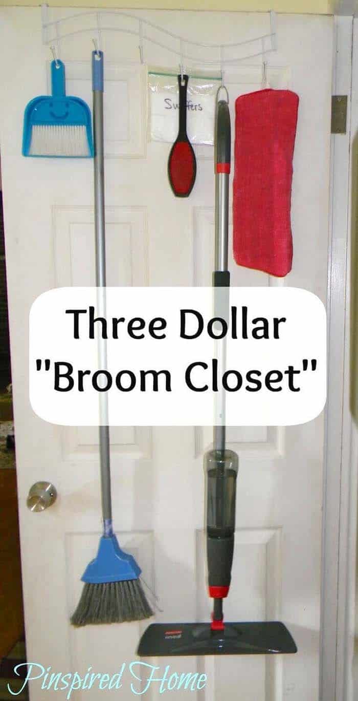 Organize Cleaning Supplies with an Over-the-Door Hook Rack