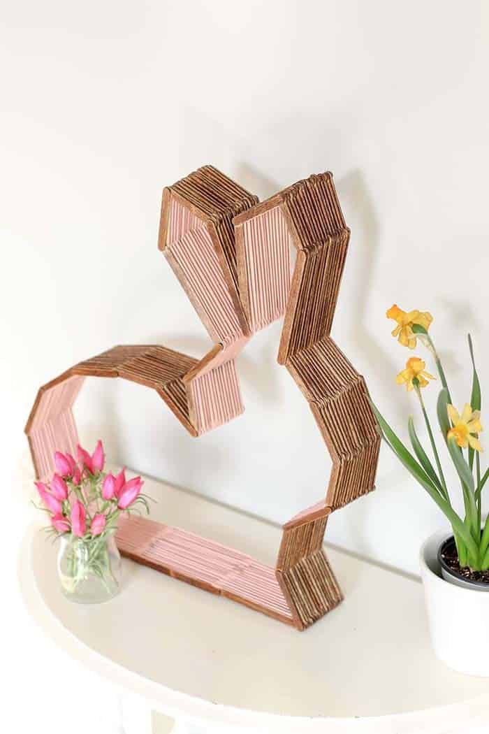 Make a Cute Easter Wall Decor with Popsicle Bunny DIY