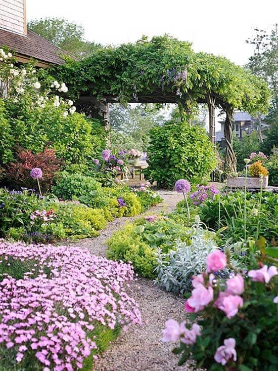 Gravel Path Through Massive Flower Beds