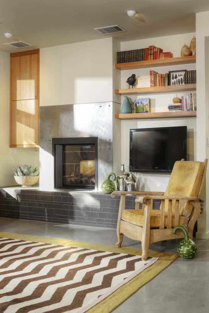 Contemporary Metal Fireplace Surround