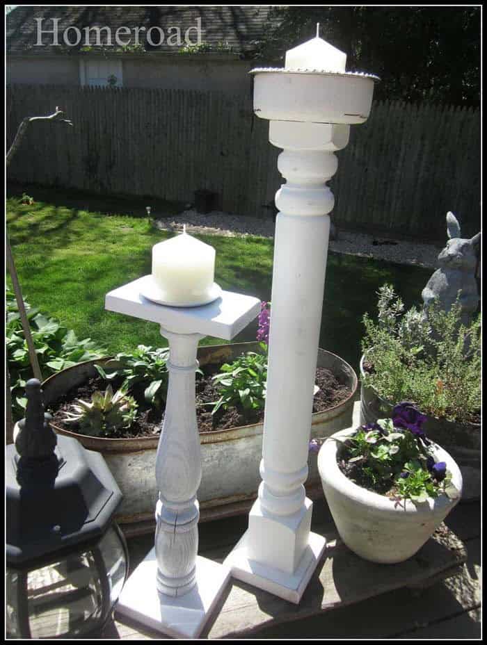 Repurposed Spindle Candle Holders