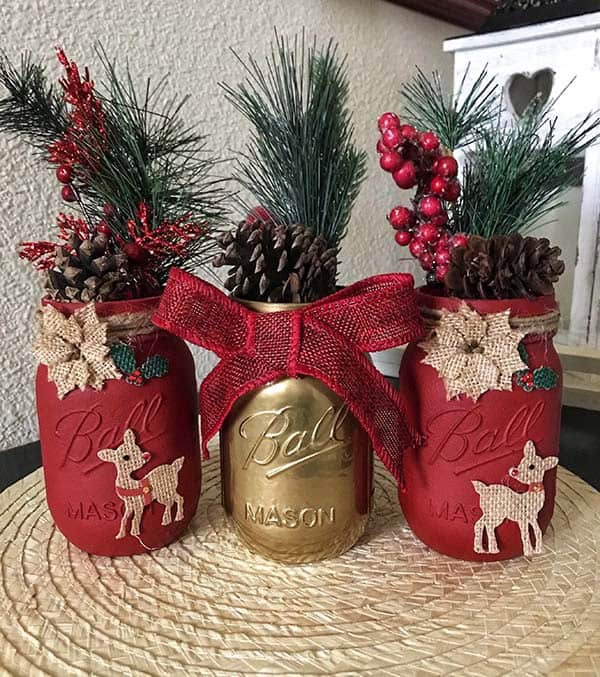 Upgrade Your Mason Jar Centerpiece with Red Accents