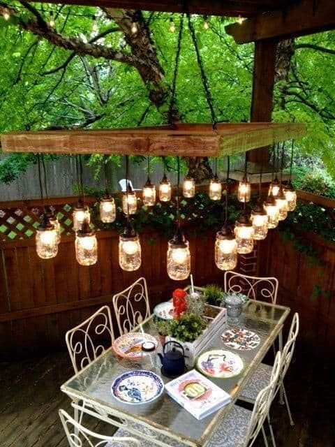 Enjoy Meals with a Mason Jar Chandelier