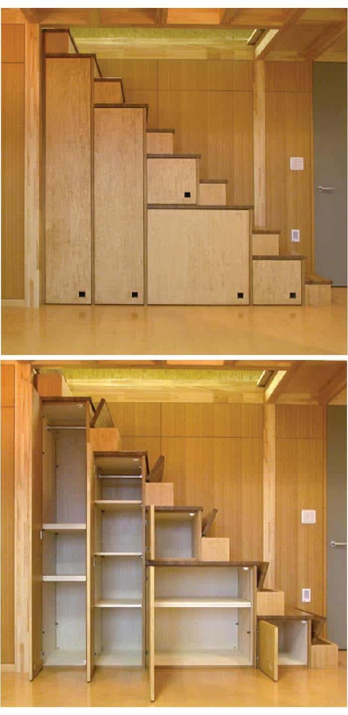 Under Stair Cabinets Add Extensive Storage