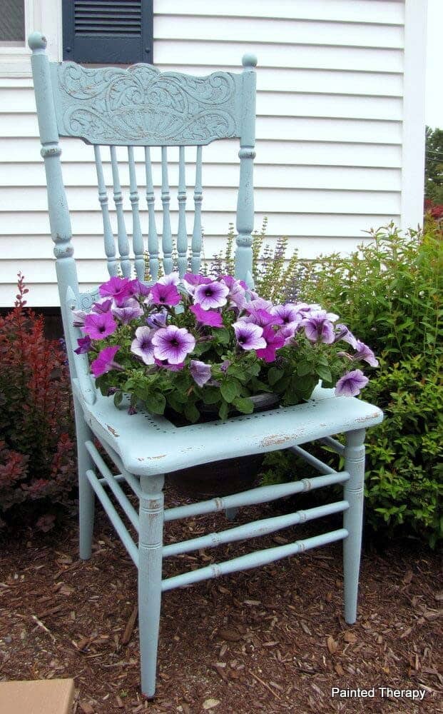 Chair Floral Transformation with Upcycled Garden Ideas