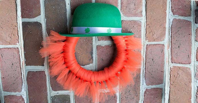 Make a Unique Leprechaun Wreath with Orange Yarn