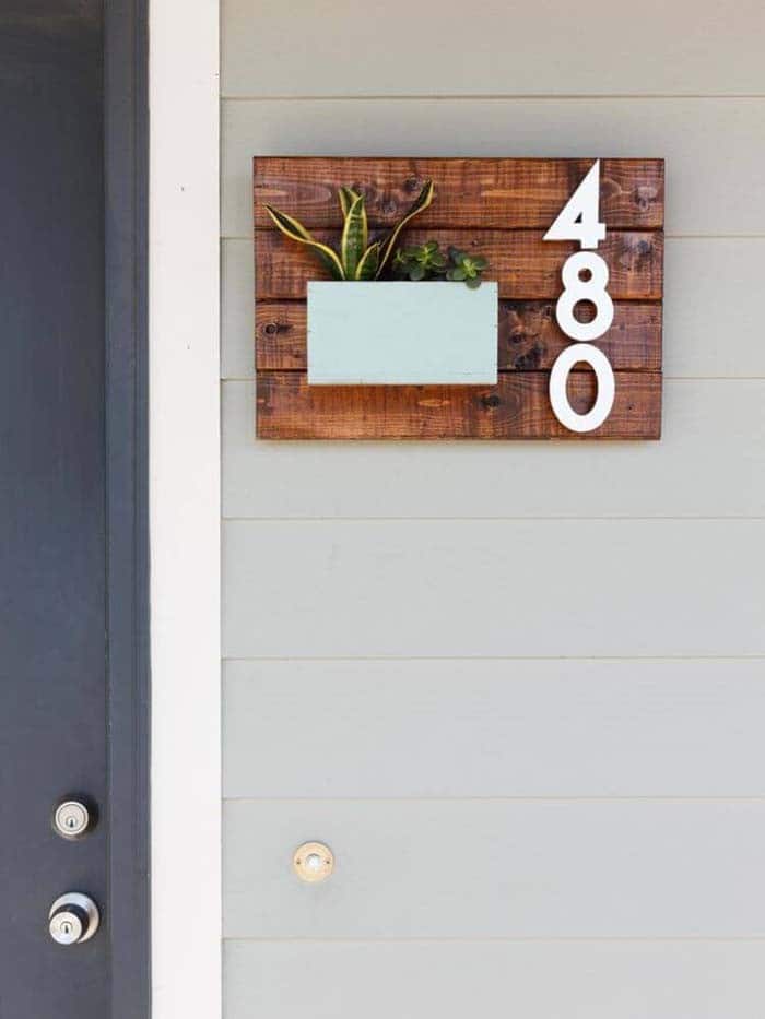 Wooden Plaque With A Planter