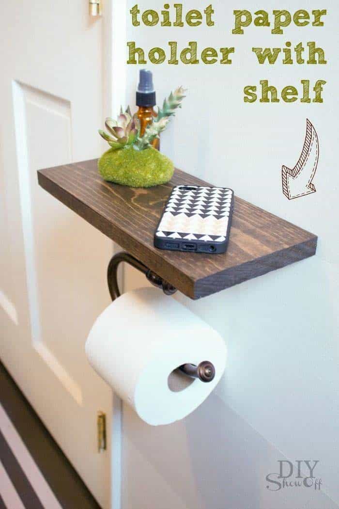 DIY TP Hanger With Attached Shelf