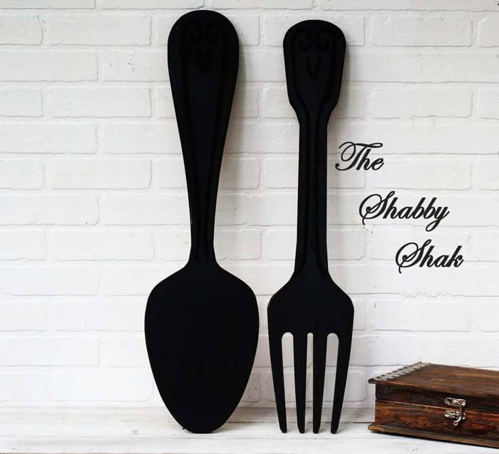 Kitchen Utensil Cutouts In Matte Black