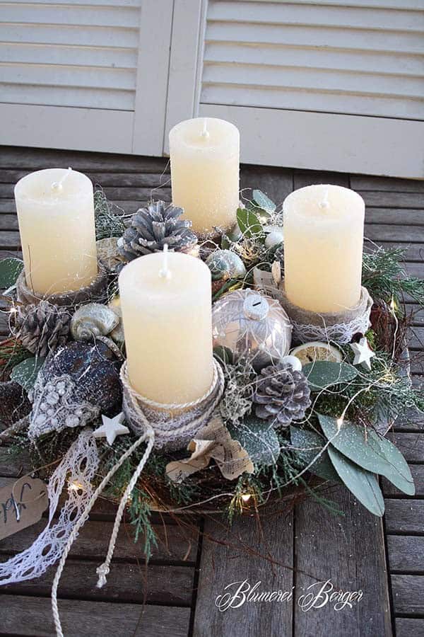 Light Up Holidays with a Pinecone Candle Wreath