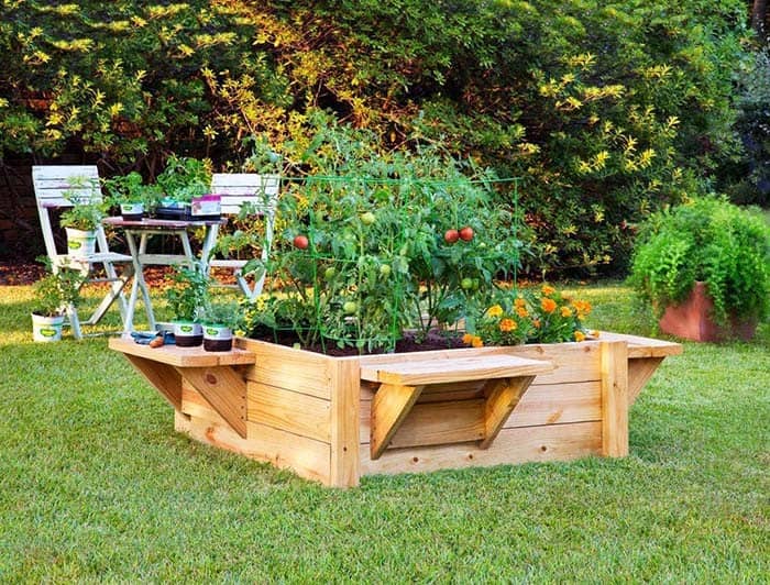 Incorporate Built-In Benches in Your Raised Bed