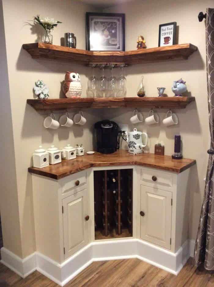 Transform a Kitchen Corner into a Stylish Coffee Station