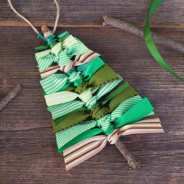 Rag Tie Ribbon Christmas Trees