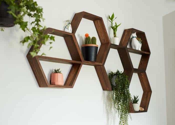 Floating Hexagon Shelves Make Room for Creativity