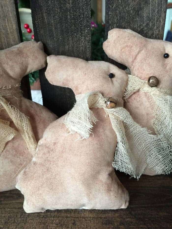 Repurposed Sackcloth Bunnies