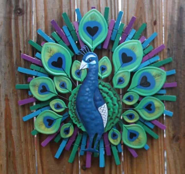 Unique Peacock Wreath with Vibrant Colors