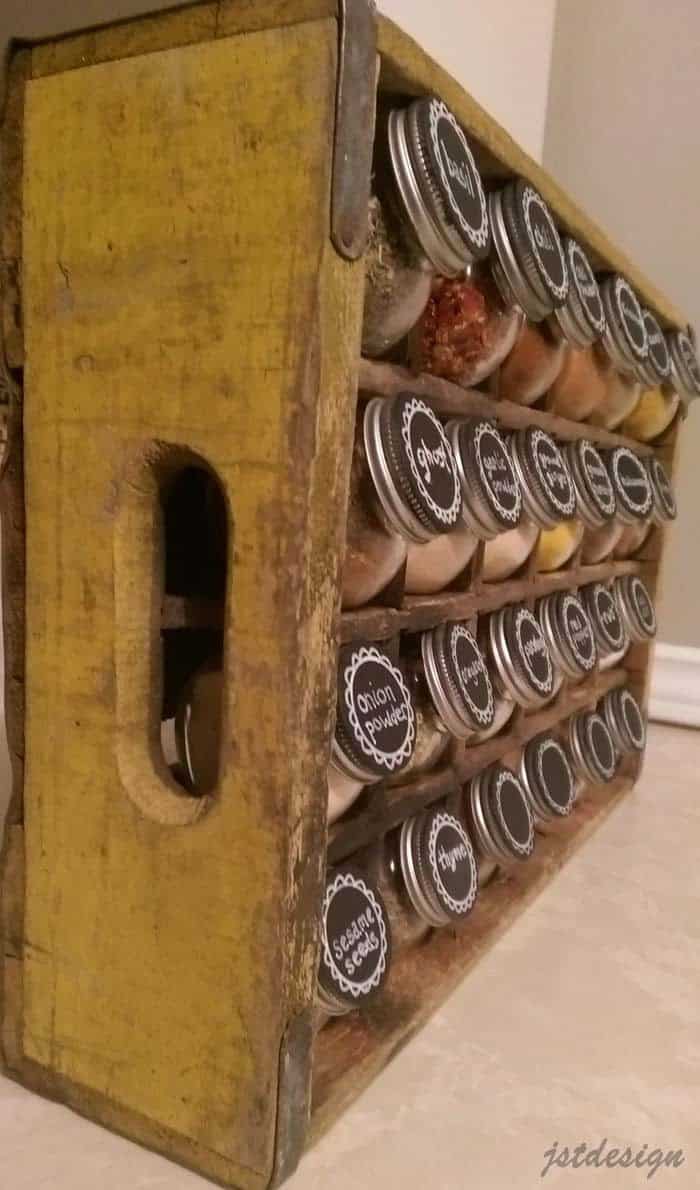 Upcycled Crate Spice Cabinet