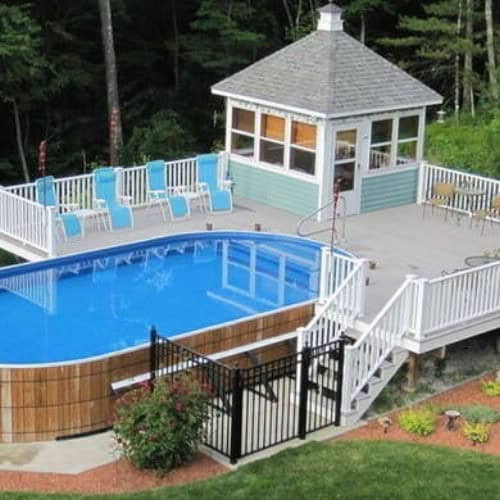 Above Ground Pool House And Deck