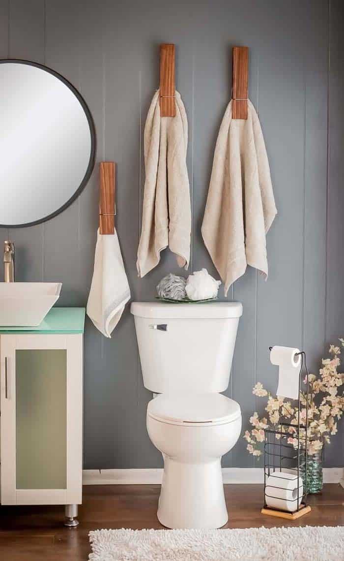 Bathroom Clothespin Towel Holders