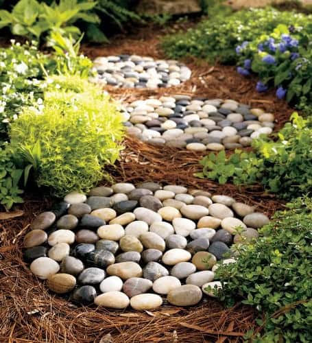 Decorate Your Pathway with River Rock Stepping Stones