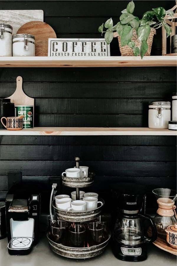 Dark Wood Coffee Station