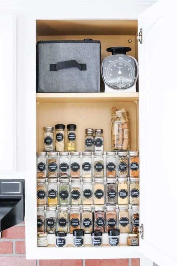 Cabinet Storage With Uniform Jars