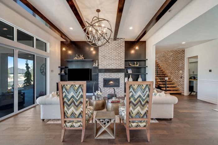 New Take on Traditional Brick Fireplace