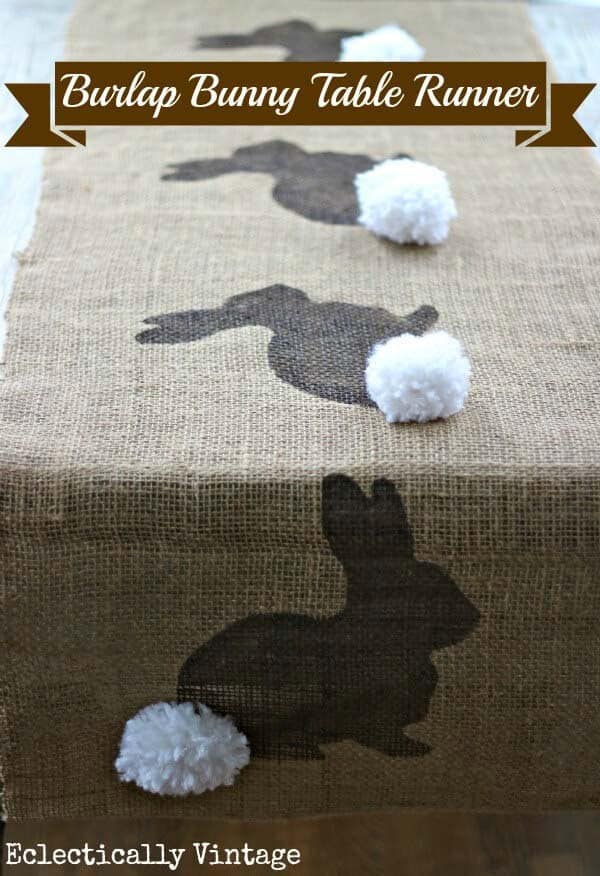 Adorable Painted Black Bunnies Table Runner