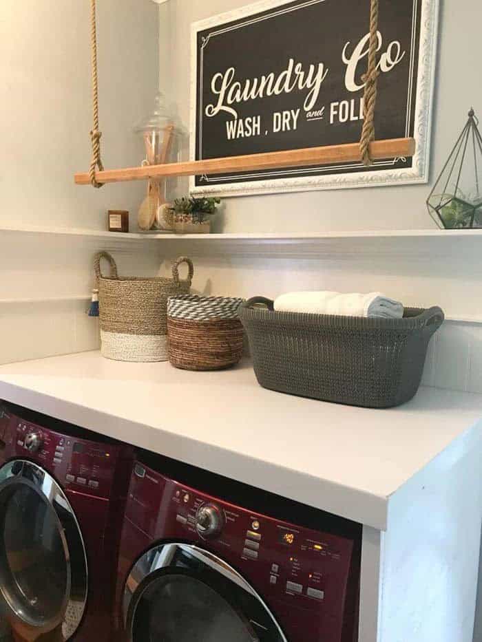 Laundry Folding Table With Storage Baskets