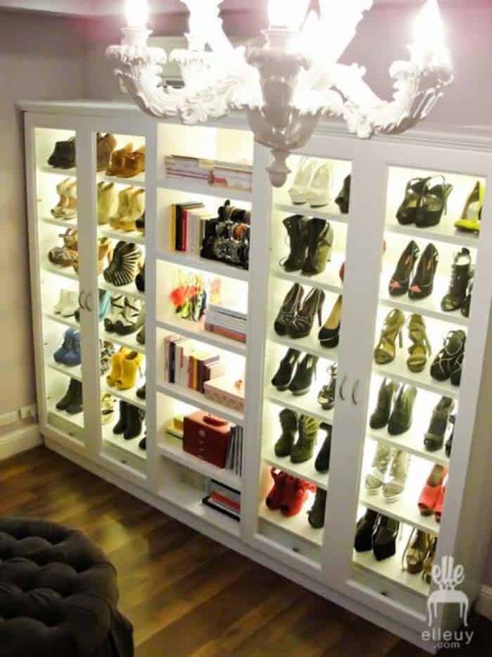 Add a Stylish Touch with a Back-lighted Shoe Cabinets