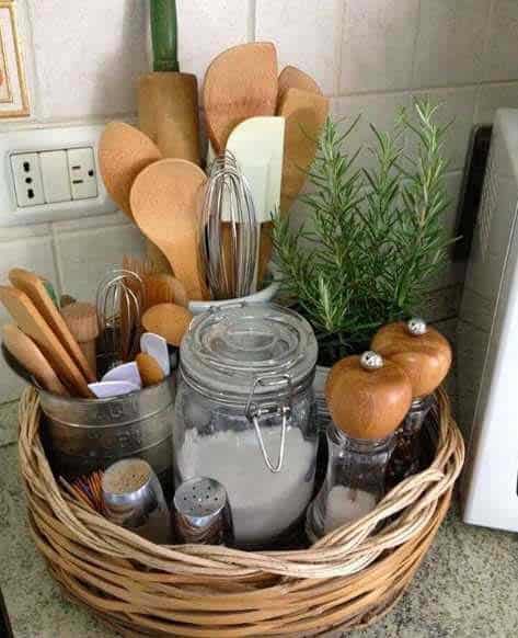 Control Counter Clutter With Baskets