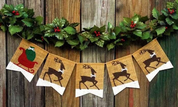 Santa’s Reindeer Flag Garland