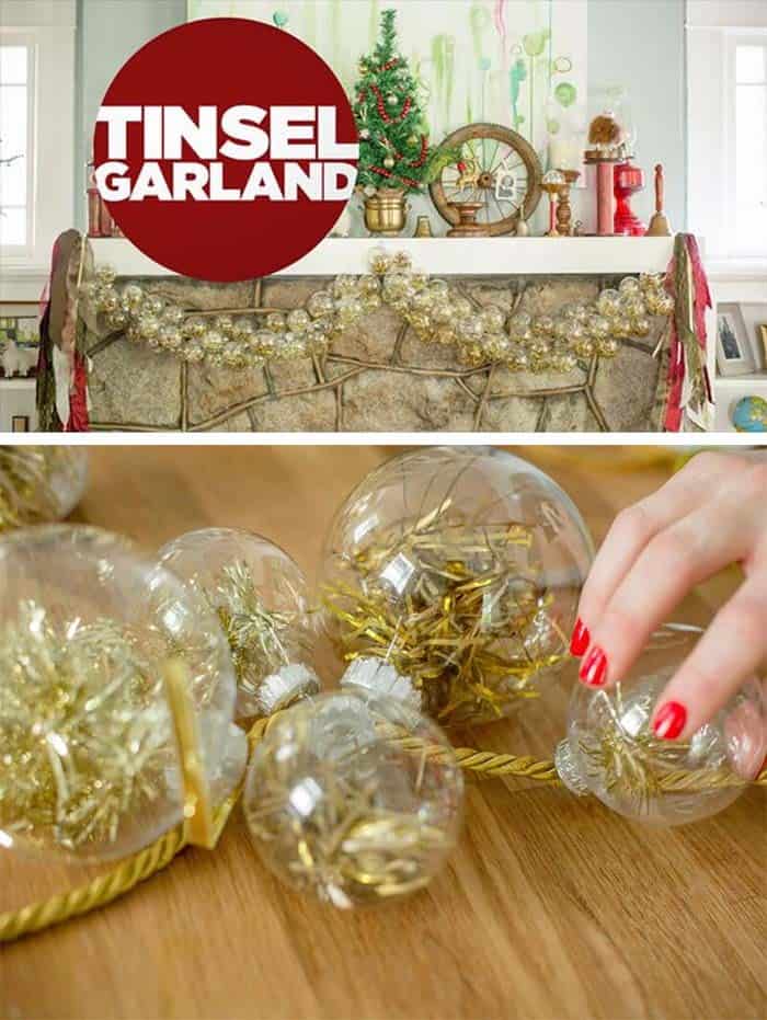 Tinsel Filled Ornament Garland