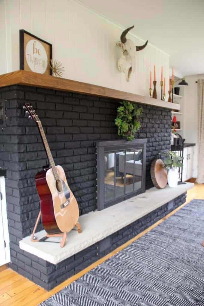 Get a Contemporary Vibe with a Black Brick Fireplace