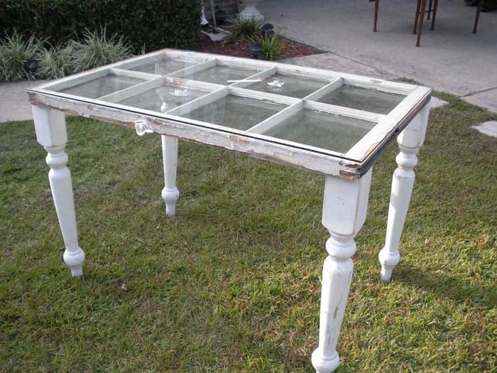 Glass Table From Upcycled Window