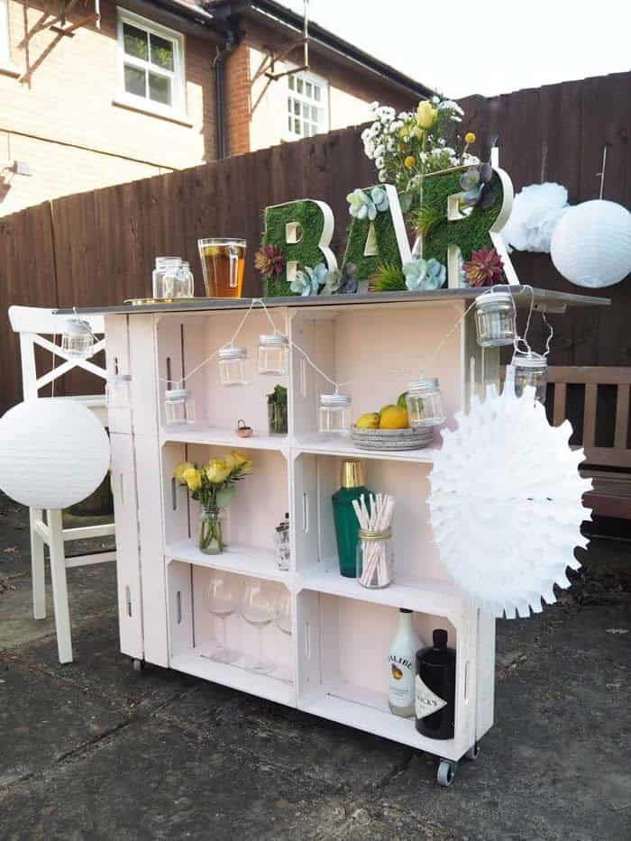 DIY Stacked Crate Bar