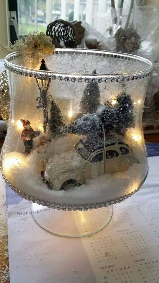 Beautiful Terrarium Christmas Table Centerpiece