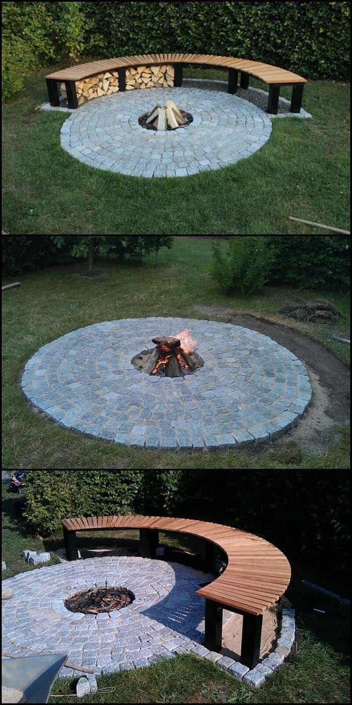 Fire Pit Bench Does Double Duty