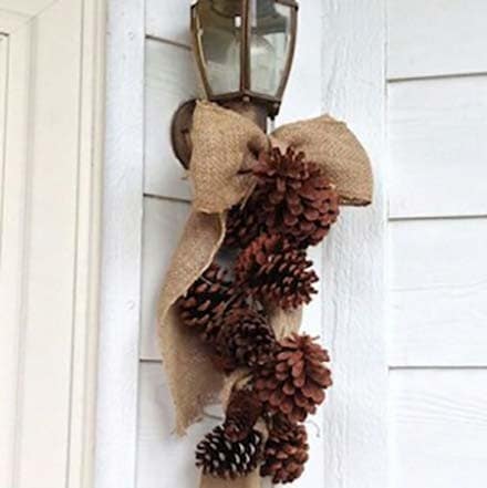 Upgrade Lanterns with Burlap Pinecone Hanging Decor