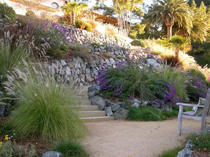 Create a Lavish Yard with Rock Wall Switchback Stairs