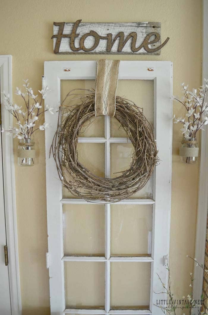 Repurpose Old Doors In Cottage Vignette