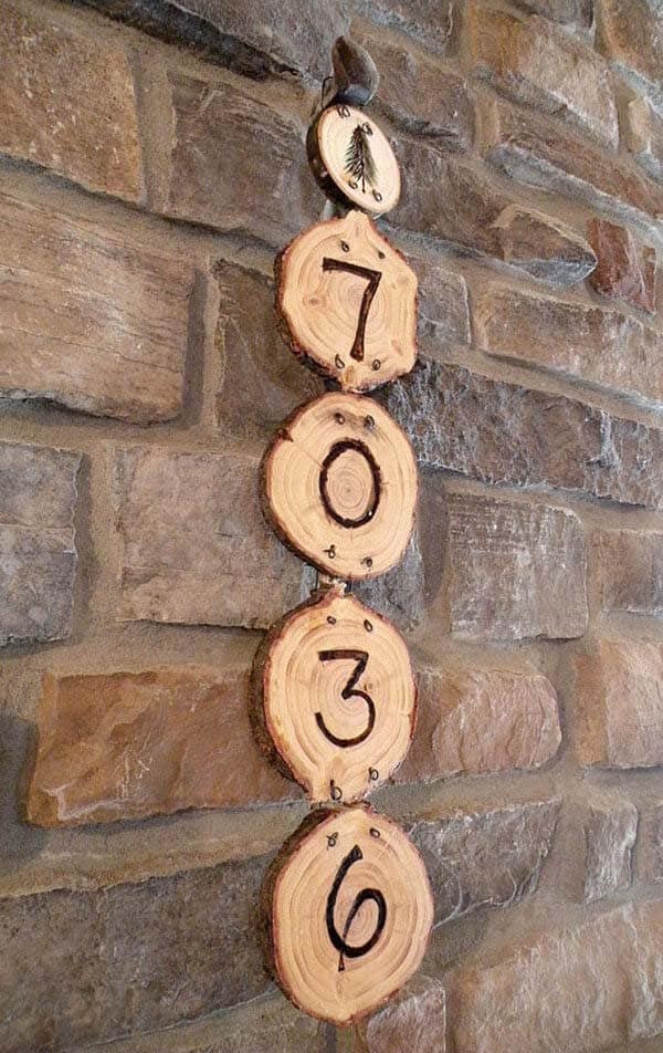 Burned Wood Slice Numbers