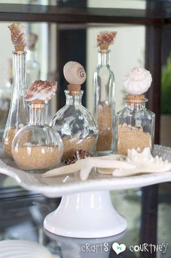 Add Beach Decor to Your Room with Seashell Bottles