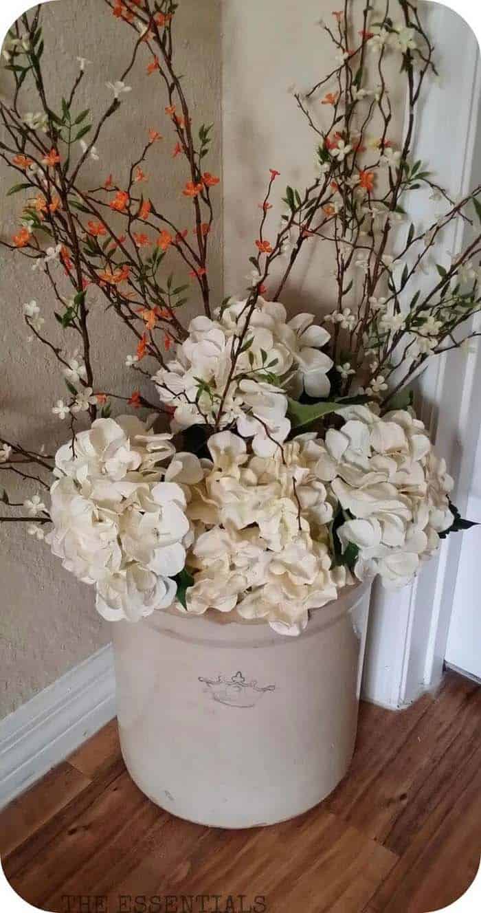 Spring Hydrangea And Floral Branch Arrangement