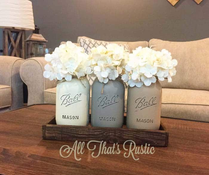 Rustic Centerpiece With Vases