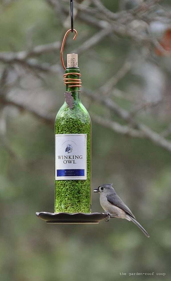 Create a Bird Feeder from an Upcycled Wine Bottle